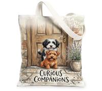 Borsa tote in tela per donne, rustica affascinante porta lavanda nessuno marrone lavabile riutilizzabile mercato tote bag idee per trave, Marrone, 13x15 Inch