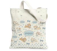 Borsa tote in tela per le donne, giocoso carino fiocco discorso bolla nessuno azzurro lavabile riutilizzabile estetica tote bag idee, Azzurro chiaro, 13x15 Inch