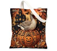 Borsa tote in tela per lo shopping 13 * 15, novità vacanza riutilizzabile moda drogheria borsa di stoffa per le donne, spettrale regalo di viaggio di lavoro