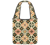 Borsa tote in tela senza cuciture con motivo oceano corallo mare stella conchiglie oceano per donne, borsa riutilizzabile in tessuto per la spesa con manico largo, Multicolore 03, 14.1x14.9in/36x38cm