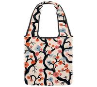Borsa tote in tela senza cuciture con motivo oceano corallo mare stella conchiglie oceano per donne, borsa riutilizzabile in tessuto per la spesa con manico largo, Multicolore 02, 14.1x14.9in/36x38cm