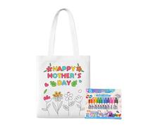 Borsa tote in tela vergine, borsa tote per la festa della mamma, borsa riutilizzabile per tote | Fornitura di artigianato leggero, accessori per graffiti versatili per adulti, adulti, stile 1, Se