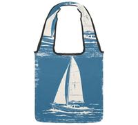 Borsa tote in tela vintage con simboli nautici ancore, per donne, riutilizzabile, lavabile ed ecologica, Multicolore 10., 14.1x14.9in/36x38cm