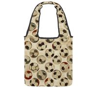 Borsa tote in tela vintage con simboli nautici ancore, per donne, riutilizzabile, lavabile ed ecologica, Multicolore 04, 14.1x14.9in/36x38cm