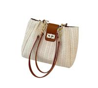 Borsa tote in tessuto a tracolla elegante da donna con cinturino in pelle a catena Shopping di moda viaggio(G)