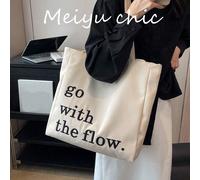 Borsa tote in tessuto multicolore con ricamo di lettere alla moda, grande capacità con tracolla e zaino, adatta per il pendolarismo quotidiano degli studenti Tagli UnicaAcrilica