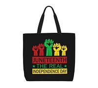 Borsa Tote Juneteenth Freedom Day African American June 19Th 1865 Borsa Di Tela Personalizzata Casuale Borsone Da Viaggio, Per Lavoro, Scuola, Shopping