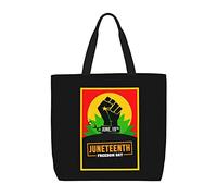Borsa Tote Juneteenth Freedom Day African American June 19Th 1865 Borse Tote Shopper Grande Capacità Riutilizzabile Borse Tela Donna, Per Lavoro, Spiaggia, Shopping