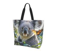 Borsa Tote Koala And Butterfly Donna Tote Bag Impermeabile Borsa A Tracolla Elegante Borsetta Per Lavoro Ufficio Laptop