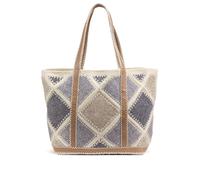 Borsa tote L patchwork in misto lana e crochet Grigio TU