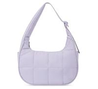 Borsa tote leggera e soffice con tracolla regolabile, borsa ascellare, borsa a tracolla, imbottitura in piumino a forma di mezzaluna (Purple)
