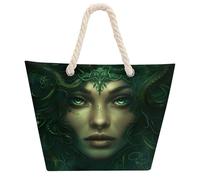 Borsa tote Medusa della mitologia greca per donne e uomini, borsa a tracolla da spiaggia, borsa per lo shopping con manico in Hemprope