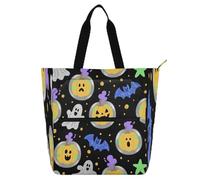 Borsa tote nera mistica per libri per bambini con glitter per bambini donne uomini impermeabile libro per bambini borsa della spesa riutilizzabile borsa per la scuola lavoro viaggi arcobaleno