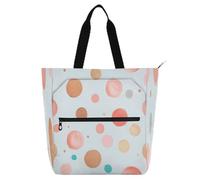 Borsa tote per bambini a pois pastello per bambini, studenti, adulti, robusta, riutilizzabile, borsa da spiaggia con cerniera, per scuola e tempo di gioco, arcobaleno