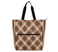 Borsa tote per bambini a scacchi gialli, bianchi, marroni, per ragazzi, ragazze, adulti, impermeabile, riutilizzabile, con cerniera, per scuola, lavoro, viaggi, arcobaleno