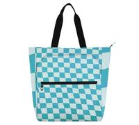 Borsa tote per bambini, motivo scozzese a scacchi, per bambini, ragazzi, ragazze, gotico, grande, borsa da spiaggia, con tasche con cerniera, per scuola, shopping, viaggi, scuola arcobaleno