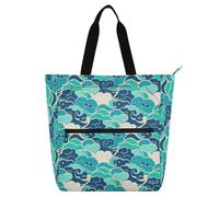 Borsa tote per bambini per bambini ragazzi ragazze, motivo cultura cinese nuvola modello impermeabile libro per bambini borsa della spesa borsa per la scuola shopping spiaggia arcobaleno