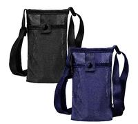 Borsa tote per bottiglia d'acqua 2 pezzi, spallacci regolabili con 2 tasche, borsa per bottiglia d'acqua in rete, accessori per bottiglia d'acqua, adatto per escursioni, viaggi (13 x 22 cm)