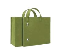 Borsa tote per computer portatile, 29,5 x 19,5 x 4 cm, pieghevole, in feltro, verde, multi scomparto, per insegnanti, lavoro, valigetta morbida e portatile, organizer per documenti, per viaggi, scuola