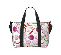 Borsa tote per computer portatile da donna, da lavoro, con cipolle, aglio, peperone, borsa da palestra per donne e uomini, borsa da viaggio a tracolla per donne e uomini, borsa da viaggio per donne e