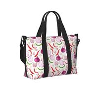 Borsa tote per computer portatile da donna, da lavoro, con cipolle, aglio, peperone, borsa da palestra per donne e uomini, borsa a tracolla per oggetti personali, borsa da viaggio, borsa da viaggio