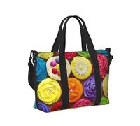 Borsa tote per computer portatile da donna, da lavoro, con cupcake dai colori vivaci, borsa da palestra per donne e uomini, borsa a tracolla per oggetti personali, borse da viaggio per il weekend, da