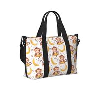 Borsa tote per computer portatile da donna, da lavoro, con graziosa stampa con scimmia, borsa da viaggio per donna, borsa da viaggio, borsa da palestra da uomo, borsa da viaggio a tracolla per uomo