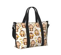 Borsa tote per computer portatile da donna, da lavoro, con graziosa stampa con scimmia e banana, borsa da viaggio per donne, da viaggio, borsa da palestra da uomo, borsa da viaggio a tracolla per uomo