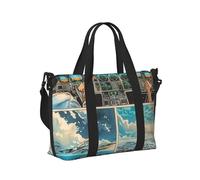 Borsa tote per computer portatile, da donna, da lavoro, con illustrazione di aeroplano, pozzetto, borsa da palestra per donne e uomini, borsa a tracolla per oggetti personali, borsa da viaggio, borsa
