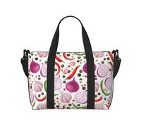 Borsa tote per computer portatile da donna, da lavoro, con peperoni e cipolle, borsa da palestra per donne e uomini, borsa da viaggio per donne e uomini, borsa da viaggio per donne e uomini