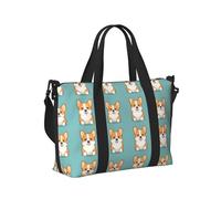 Borsa tote per computer portatile da donna, da lavoro, con simpatico Corgi 1, borsa da viaggio per la notte, borsa da viaggio da donna, borsa da palestra da uomo, borsa da viaggio a tracolla per uomo