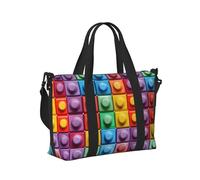 Borsa tote per computer portatile da donna, da lavoro, con stampa a blocchi colorati e texture a blocchi per la notte, borsa da viaggio da donna, borsone da palestra da uomo, borsa da viaggio a