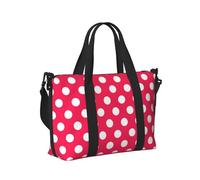 Borsa tote per computer portatile da donna, da lavoro, con stampa a pois rossi, borse per la notte, da viaggio, da palestra, da uomo, per oggetti personali, borsa da viaggio a tracolla da uomo