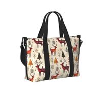 Borsa tote per computer portatile da donna, da lavoro, con stampa di cervi e uccelli della foresta, borsa da viaggio da donna, borsa da palestra da uomo, borsa da viaggio a tracolla per uomo