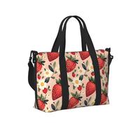 Borsa tote per computer portatile da donna, da lavoro, con stampa di fragole, elegante borsa per la notte, borsa da viaggio, borsa da palestra da uomo, borsa da viaggio a tracolla per uomo