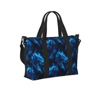 Borsa tote per computer portatile da donna, da lavoro, con stampa lupo blu fulmine, borsa da viaggio da donna, borsone da palestra, borsa da viaggio per uomo, borsa da viaggio a tracolla per uomo
