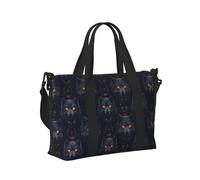 Borsa tote per computer portatile da donna, da lavoro, con stampa testa di lupo con occhi dorati, borsa da viaggio da donna, borsone da palestra da uomo, borsa da viaggio a tracolla per uomo