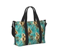 Borsa tote per computer portatile da donna, da lavoro, con stampa tropicale con scimmia, borsa da viaggio da donna, da viaggio, da palestra, da uomo, per oggetti personali a tracolla da uomo