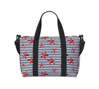 Borsa tote per computer portatile da donna, da lavoro, con stelle marine, blu navy, a righe, borsa da palestra per donne e uomini, borsa da viaggio per donne e uomini, borsa da viaggio per donne e
