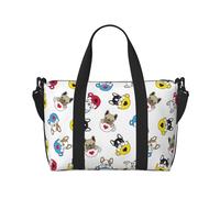 Borsa tote per computer portatile da donna, da lavoro, con tazza colorata, con simpatico bulldog francese, borsa da palestra per donne e uomini, borsa da viaggio per donne e uomini, borsa da viaggio