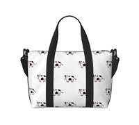 Borsa tote per computer portatile da donna, da lavoro, semplice e carina con mucca in stile cartone animato, borsa da viaggio per donne, uomini, borsa da viaggio per donne e uomini, borsa da viaggio
