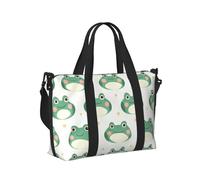 Borsa tote per computer portatile da donna, da lavoro, verde con stampa di rane, borsa da viaggio da donna, da viaggio, da palestra, da uomo, per oggetti personali, borsa da viaggio a tracolla da uomo
