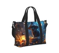 Borsa tote per computer portatile da donna, lavoro, cappello da strega di Halloween, gatto, borsa da palestra per donne e uomini, borsa da viaggio a tracolla per oggetti personali, borse da viaggio