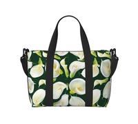 Borsa tote per computer portatile, da donna, lavoro, con fiori di giglio, petali, borsa da palestra per donne e uomini, borsa da viaggio a tracolla per donne e uomini, borsa da viaggio per donne e