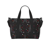 Borsa tote per computer portatile da donna, lavoro, Torre Eiffel, cuore d'amore, borsa da viaggio, borsa da palestra per donne e uomini, borsa da viaggio a tracolla per donne e uomini