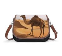 Borsa tote per computer portatile in pelle di cammello color sabbia deserto, borse per computer foderate, borse a tracolla e borse da lavoro per ufficio e lavoro borsa con manico superiore, borsa da