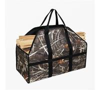 Borsa tote per legna da ardere in tela resistente per il trasporto durevole della legna da ardere, design autoportante e manici imbottiti (colore carcassa chiara)