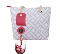 Borsa tote per vino, borsa per la spesa, borsa da trasporto per vino, portatile, da viaggio, isolata, con manico, a prova di schizzi, per cinema, concerti, piscine, spiagge, grigio, 33x32cm, Unisex