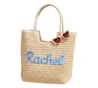 Borsa Tote Personalizzata Con Monogramma, Borsa Da Spiaggia Personalizzato For Bomboniere For Addio Al Nubilato, Regalo Per Proposta Di Damigella D'onore, Bag Da Viaggio Di Grande Capacità(Beige)