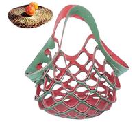 Borsa tote pieghevole in pelle fatta a mano, borsa a rete 2 in 1, cuscino pieghevole e borsa per la spesa, robusta e resistente, adatta per spiaggia, scuola, palestra